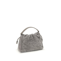Gray Fur Shoulder Bag