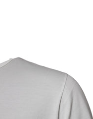 White Logo Plaque Cotton Crew Neck  T-shirt