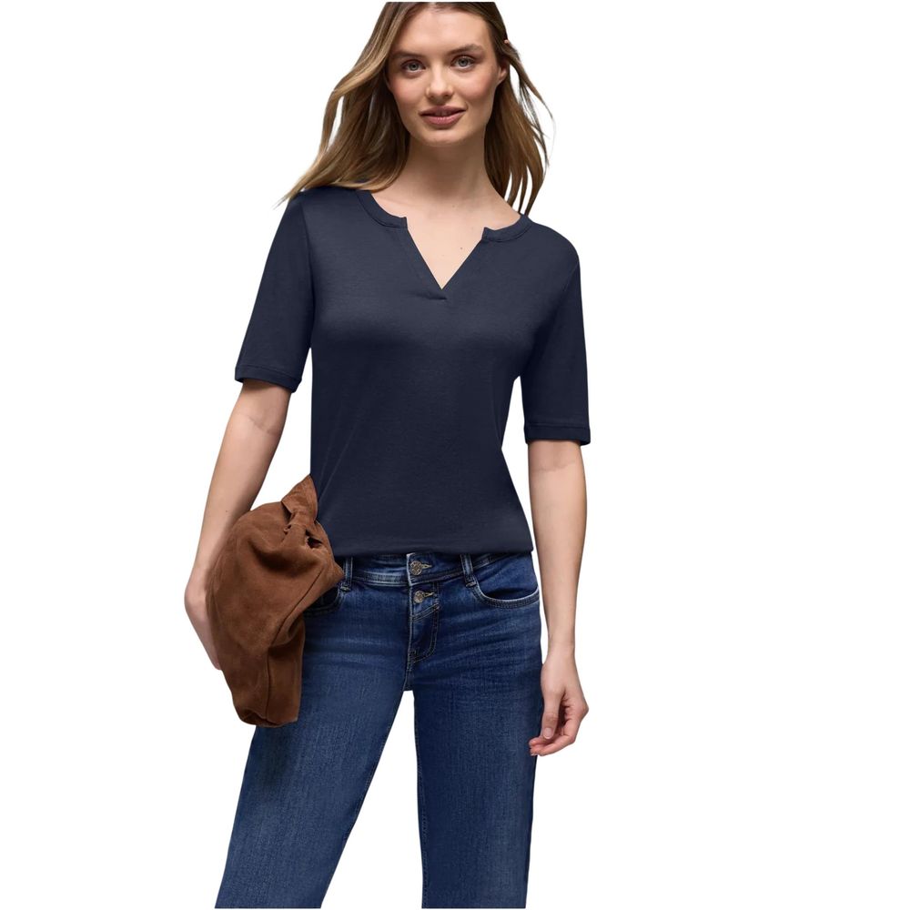 تي شيرت قطني أزرق