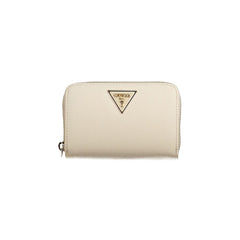 Beige Polyurethane Women Wallet