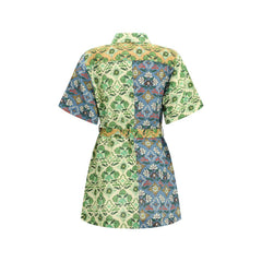 فستان كاجوال متعدد الألوان من الكتان