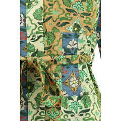 فستان كاجوال متعدد الألوان من الكتان