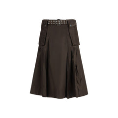 Brown Recycled Polyamide Long Skirt