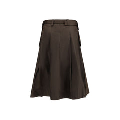 Brown Recycled Polyamide Long Skirt