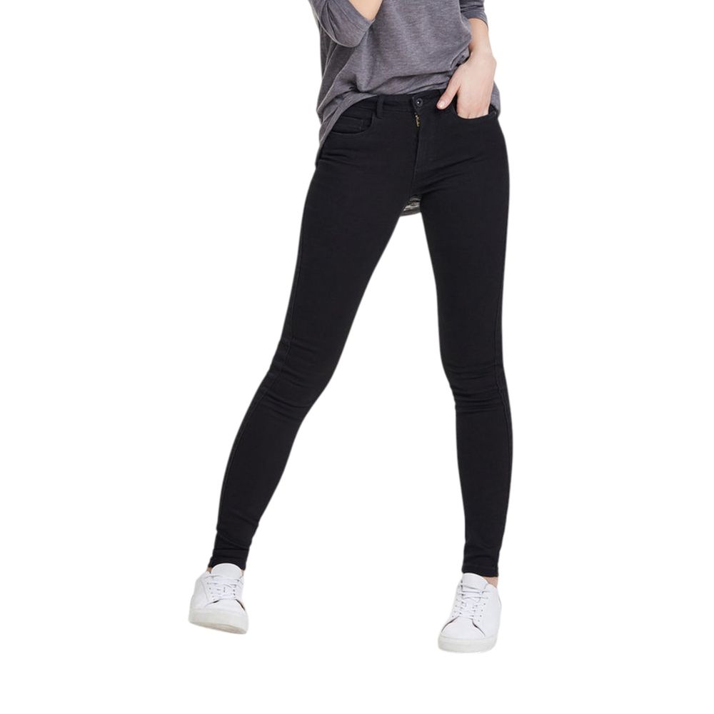 Black Cotton Skinny Jeans