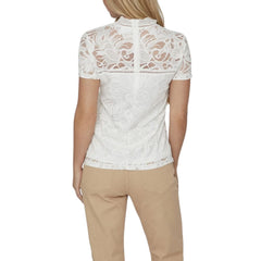 Cream Polyamide T-Shirt