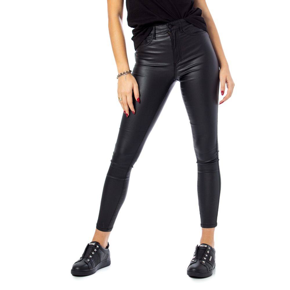 Black Viscose Skinny Jeans