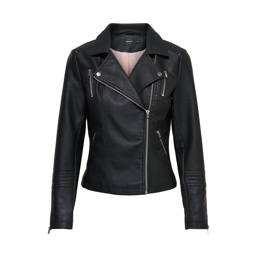 Black Viscose Biker Jacket