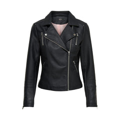 Black Viscose Biker Jacket
