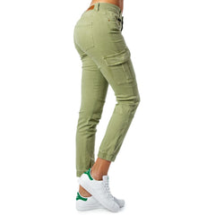 Green Cotton Skinny Pants