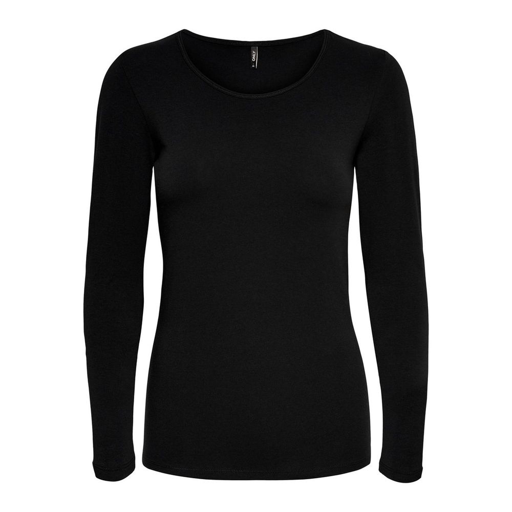 Black Cotton Long Sleeve T-Shirt