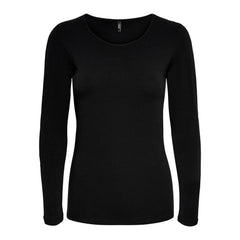 Black Cotton Long Sleeve T-Shirt