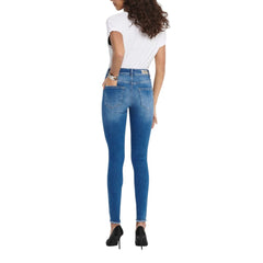 Blue Cotton Skinny Jeans
