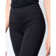 Black Polyester Flared Pants