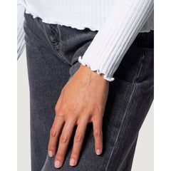 White Polyester Turtleneck