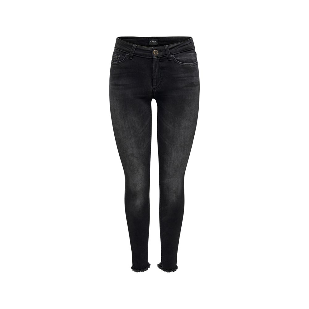 Black Cotton Skinny Jeans