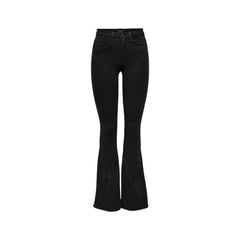 Black Cotton Bootcut Jeans