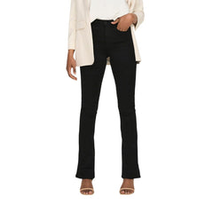 Black Cotton Bootcut Jeans