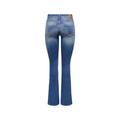 Blue Elastane Bootcut Jeans