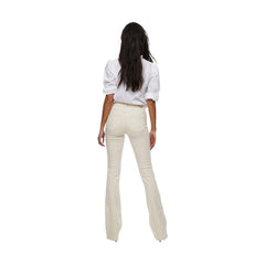 Cream Cotton Bootcut Jeans
