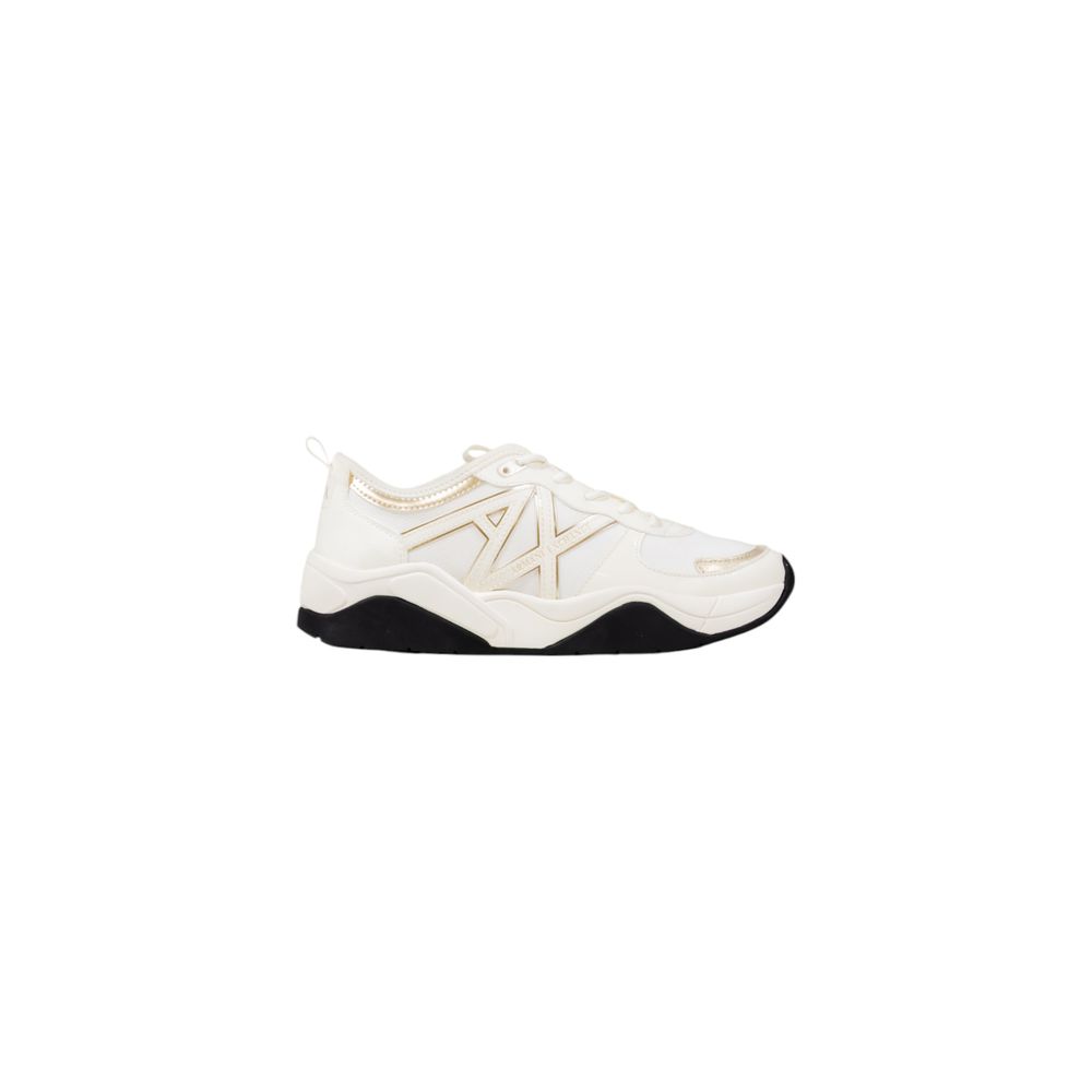 White Polyester Athletic Sneakers