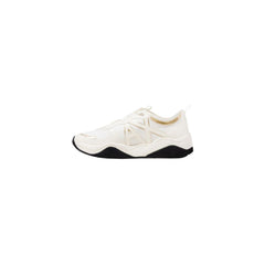 White Polyester Athletic Sneakers