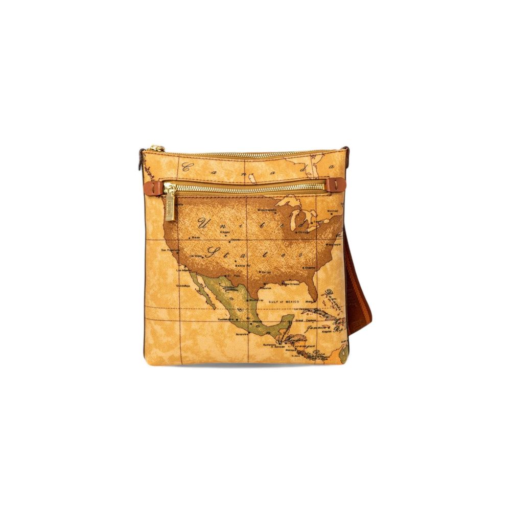 حقيبة كتف جلدية باللون البيج