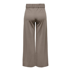 Brown Polyester Casual Pants