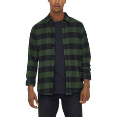 قميص قطني أخضر مزخرف