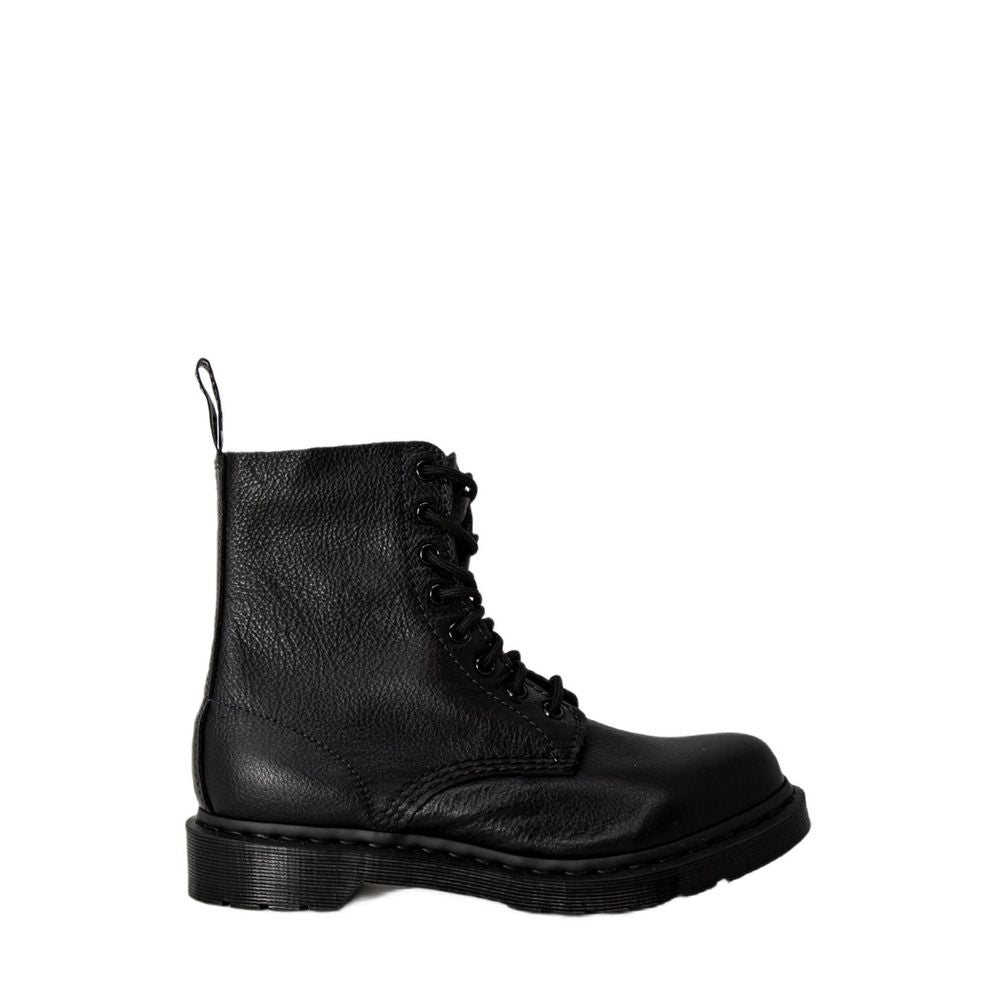 Black Leather Lace-Up Boots