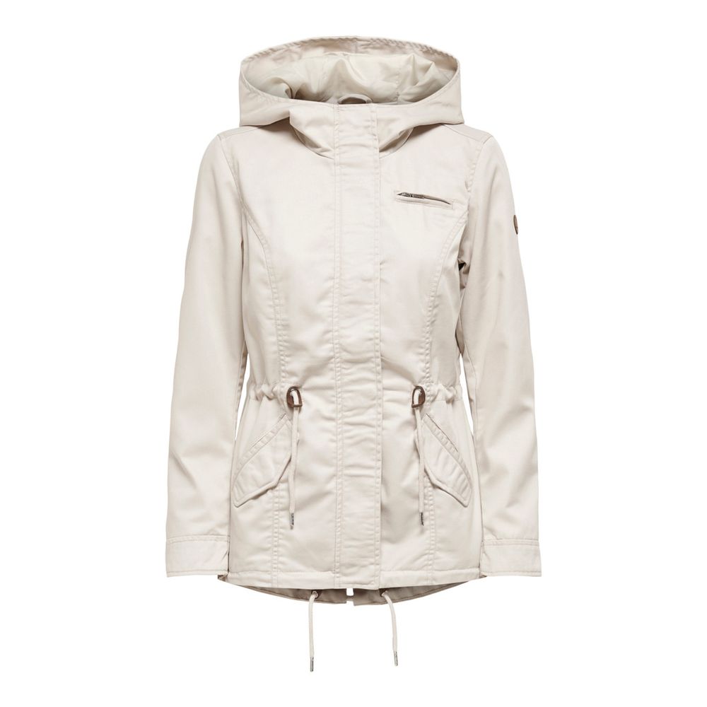 Beige Polyester Parka