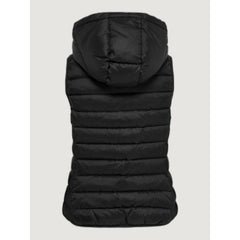 Black Polyester Sleveless Jacket