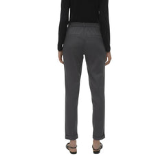 Gray Polyester Casual Pants