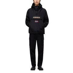 Black Polyester Full-Length Jacket