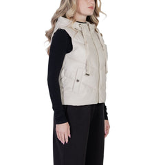 Cream Polyethylene Sleveless Jacket