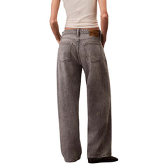 Gray Cotton Boyfriend Jeans