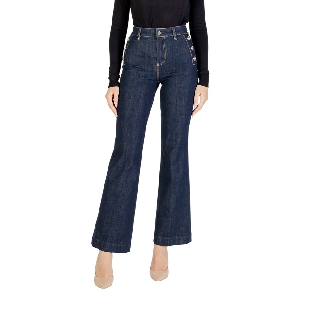 Blue Cotton Bootcut Jeans