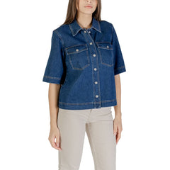 Blue Cotton Shortsleeve Shirt