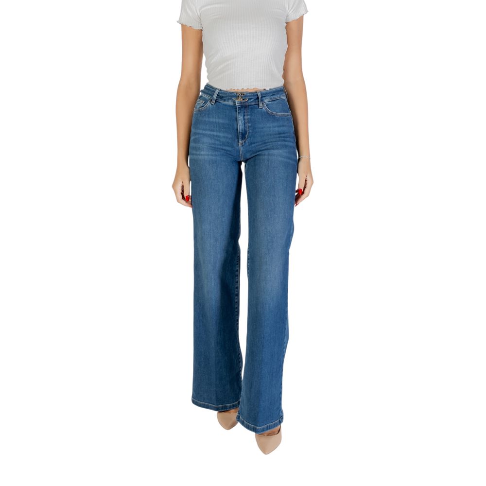 Blue Cotton Bootcut Jeans