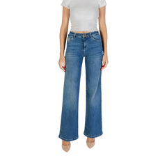 Blue Cotton Bootcut Jeans