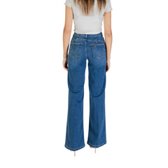 Blue Cotton Bootcut Jeans