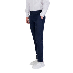Blue Polyester Skinny Pants