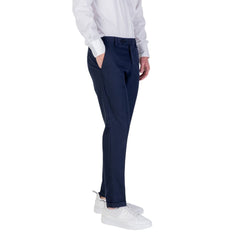 Blue Polyester Skinny Pants