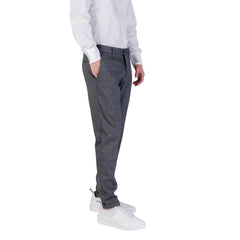 Gray Polyester Skinny Pants