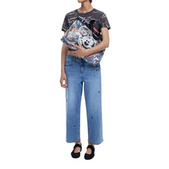 حقيبة يد قطنية سوداء