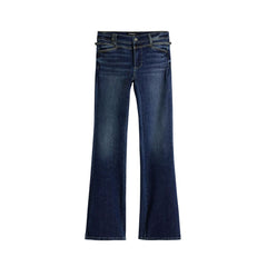 Blue Cotton Bootcut Jeans