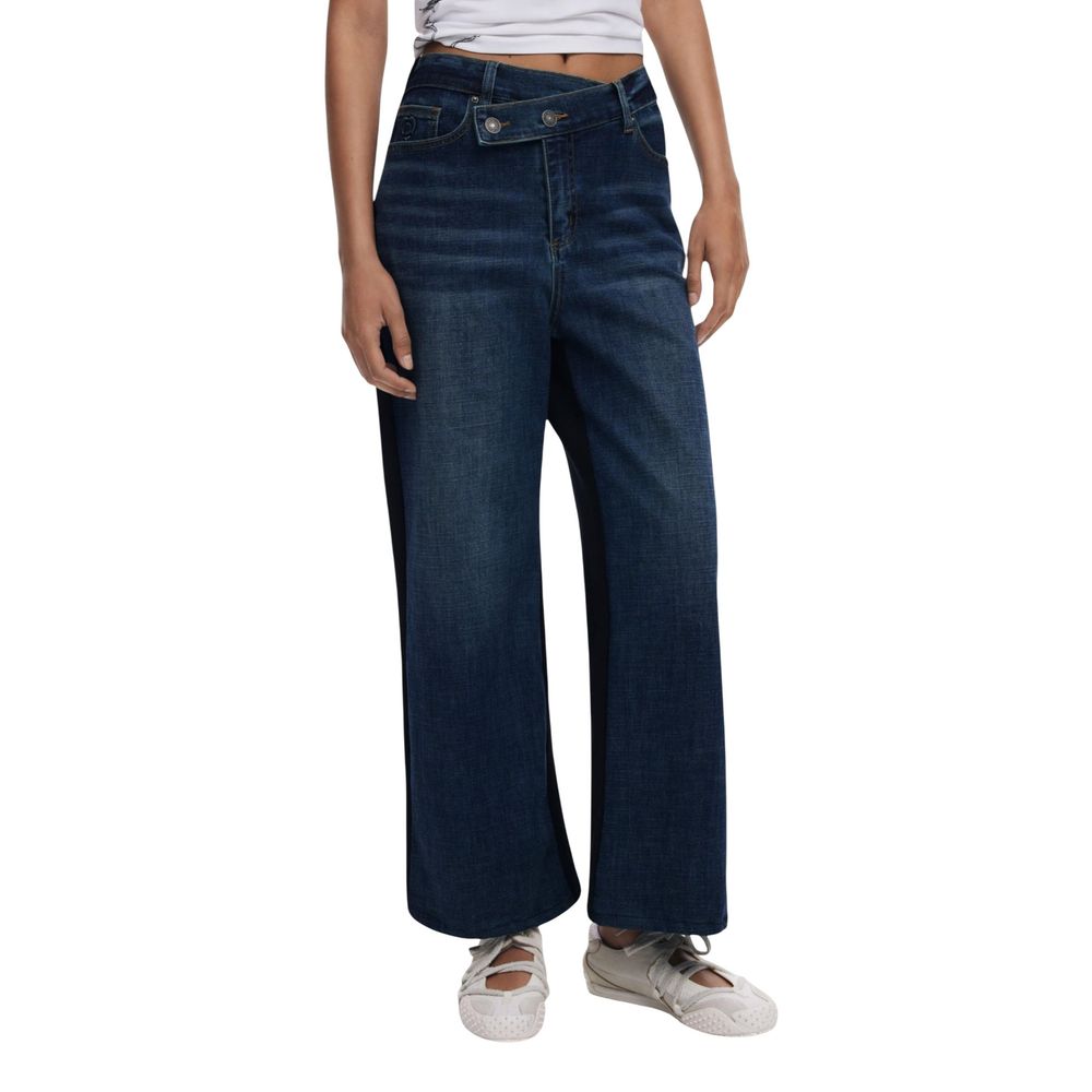 Blue Cotton Bootcut Jeans