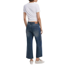 Blue Cotton Bootcut Jeans