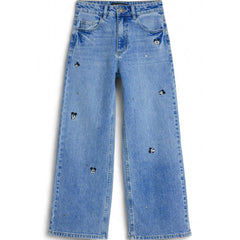 Blue Cotton Bootcut Jeans