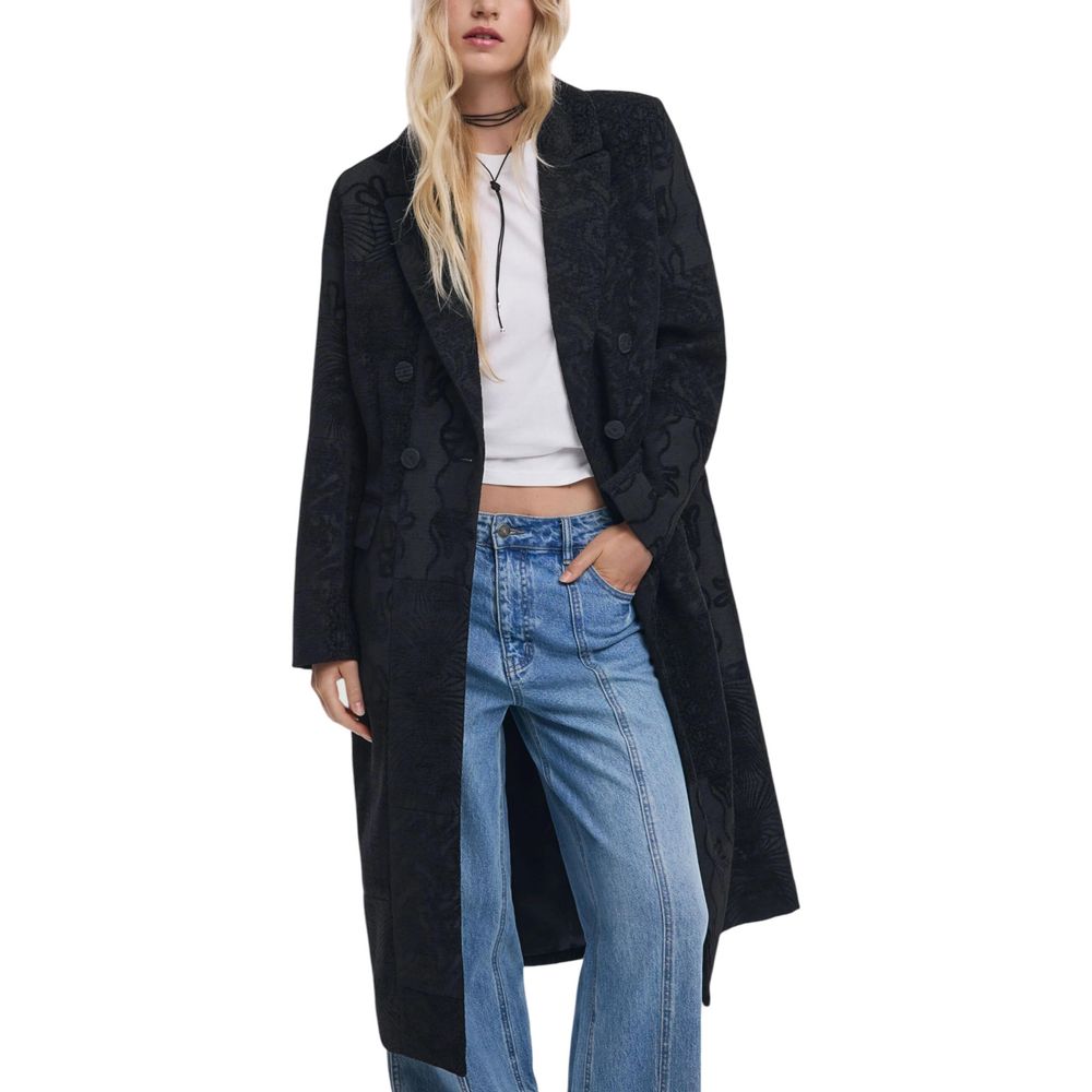 Black Polyester Coat